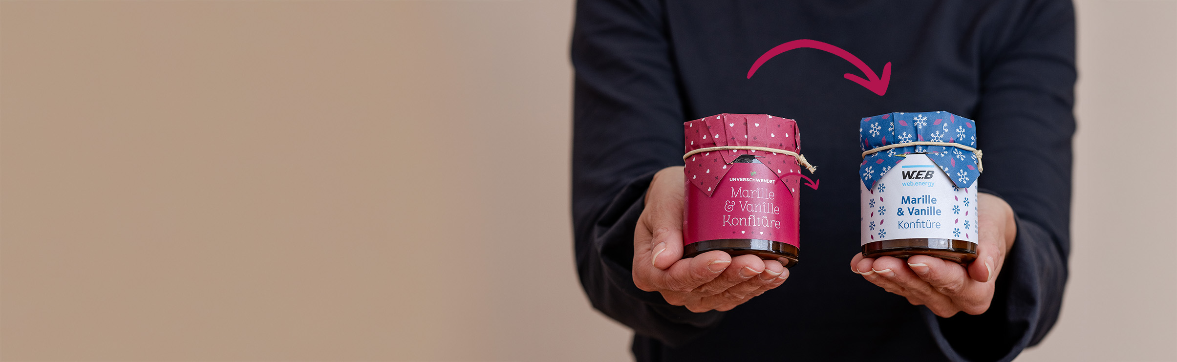 Marille-Vanille Konfitüre in 2 Gläschen (unterschiedliche Designs) Marille-Vanille Konfitüre in 2 Gläschen