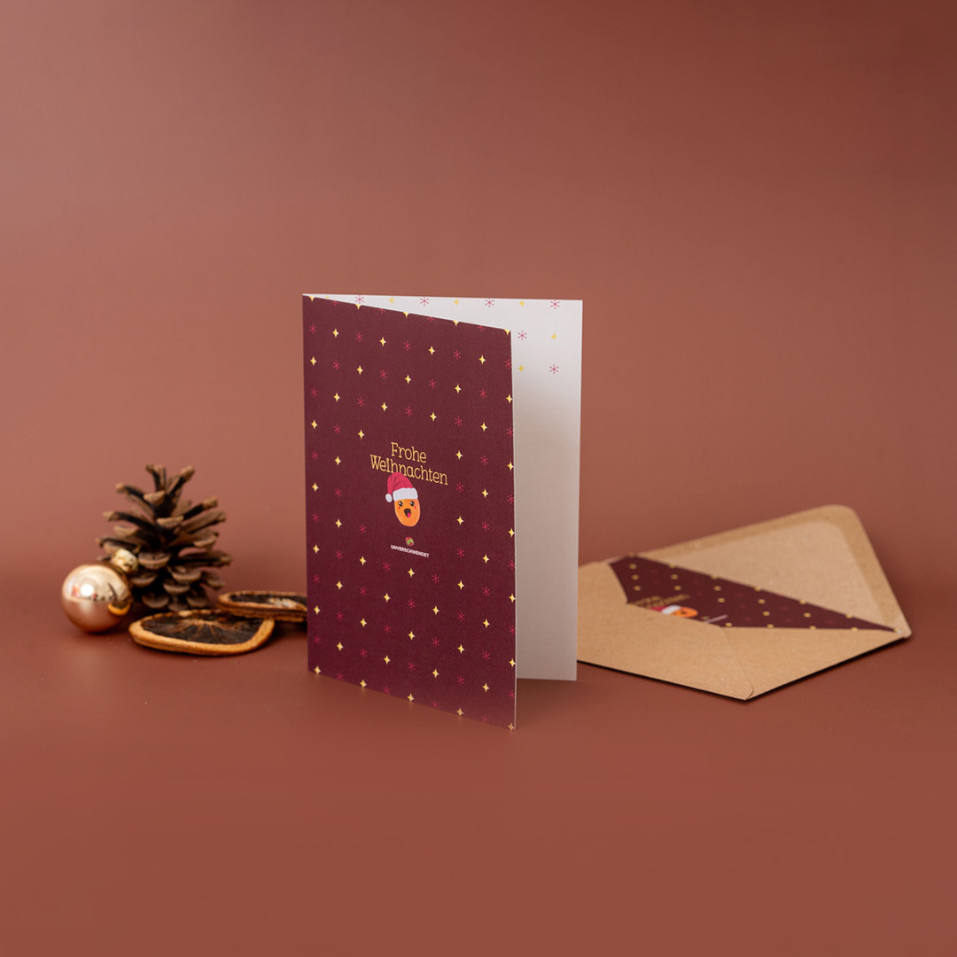 Klappkarte & Kuvert Weihnacht lila