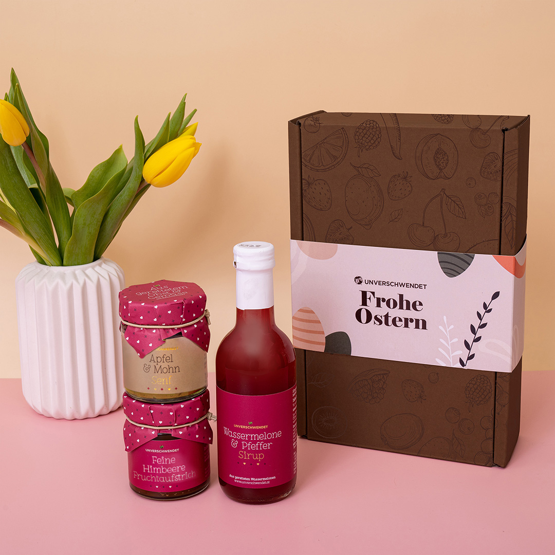 Geschenkkarton Früchtepower Ostern