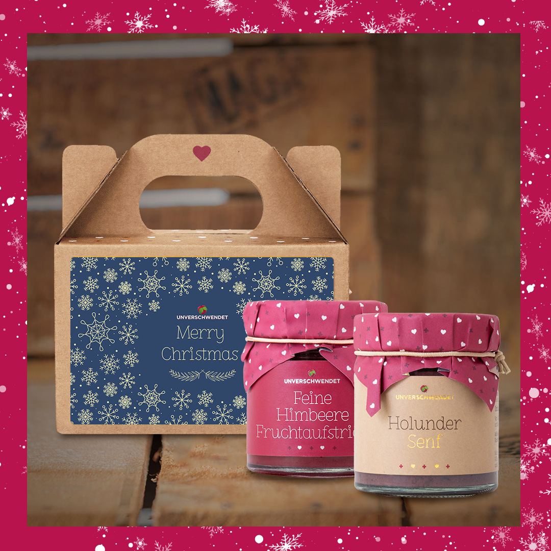 Beeriges Duett Weihnachten blau-gold