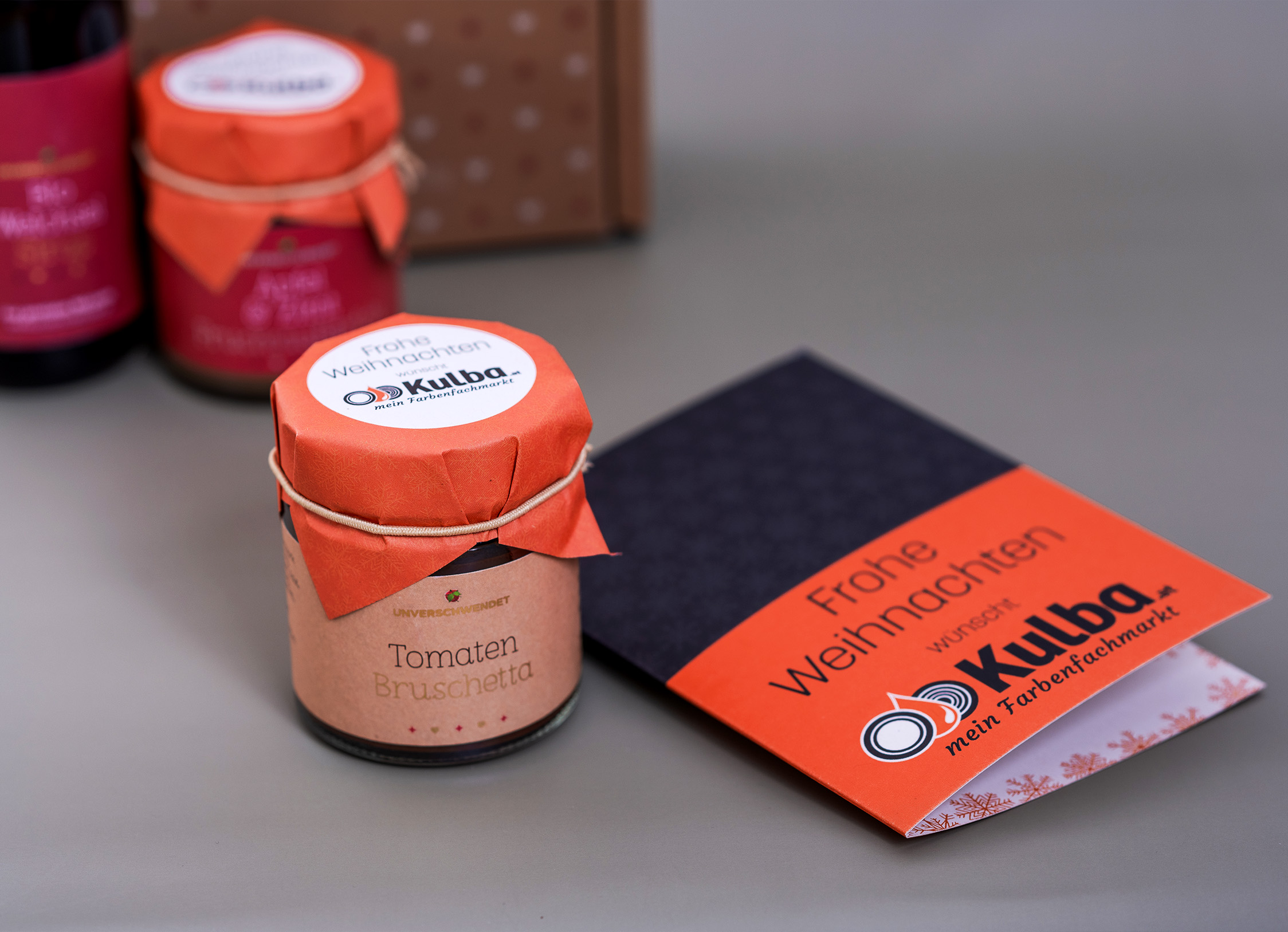 Tomaten Bruschetta im Gläschen und variierbarem Design (als firmengeschenk möglich) Tomaten Bruschetta im Gläschen und variierbarem Design