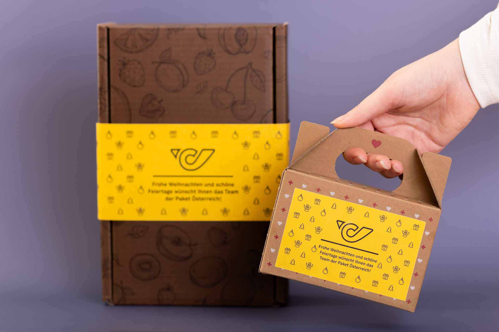 Geschenkkartons unverschwendet als personalisierbares Firmengeschenk möglich Geschenkkartons unverschwendet mit österreichischer Post Design