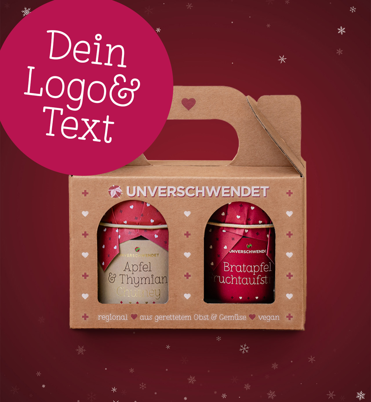 Weihnachtsduett Apfel mit Brandingsticker Weihnachtsduett Apfel mit Brandingsticker