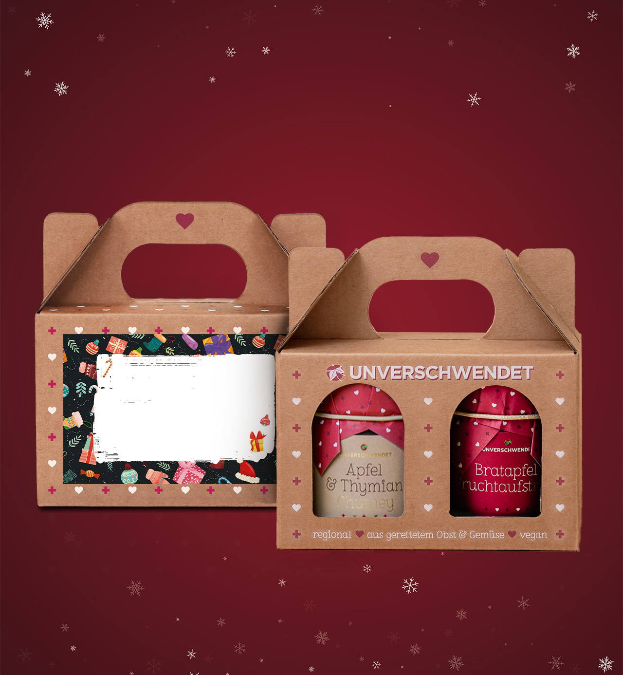 Weihnachtsduett Apfel mit Brandingsticker Weihnachtsduett Apfel mit Brandingsticker
