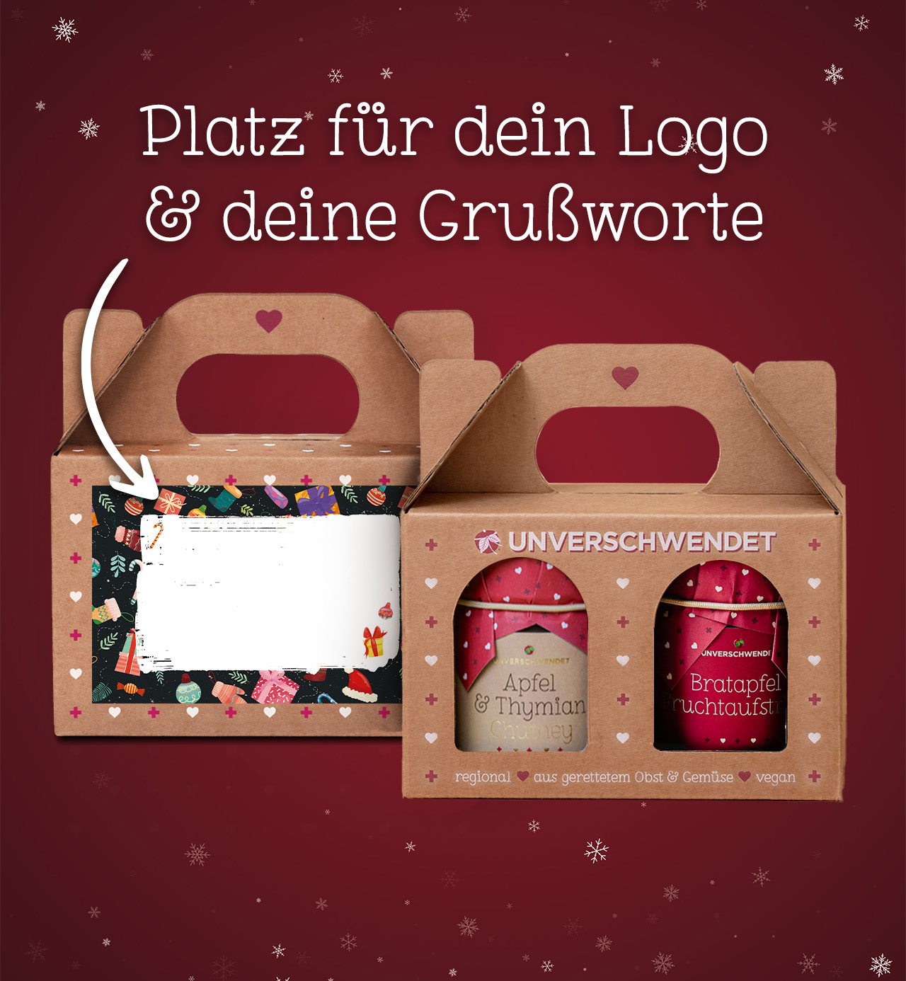 Weihnachtsduett Apfel mit Brandingsticker