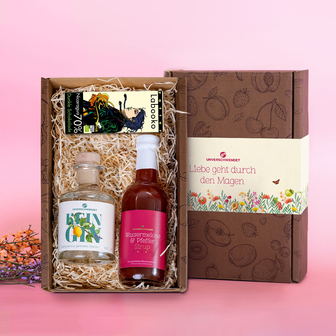 Geschenkbox Genuss mit Schuss Liebe (Alkohol)