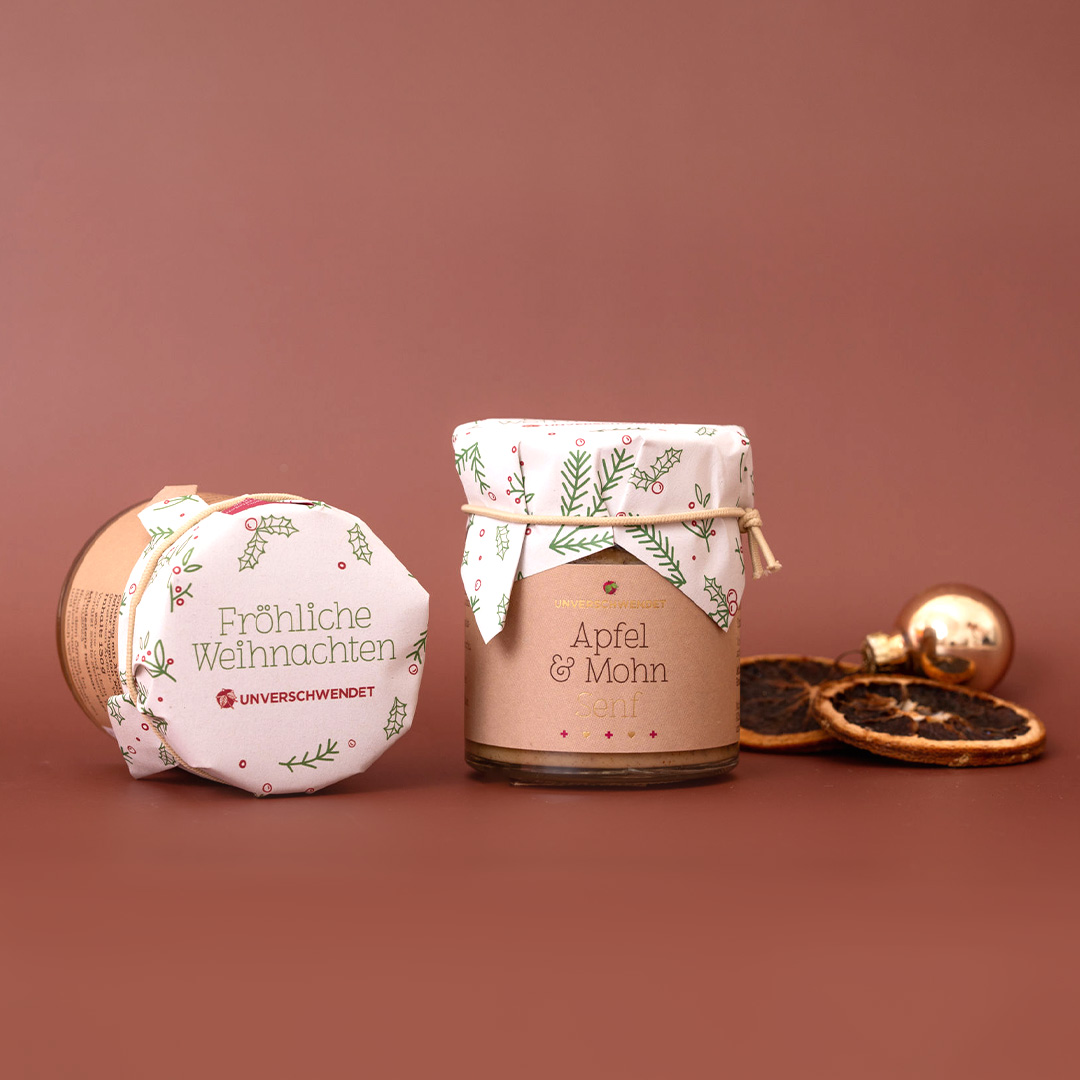 Apfel & Mohn Senf Weihnachten rot-grün-weiß
