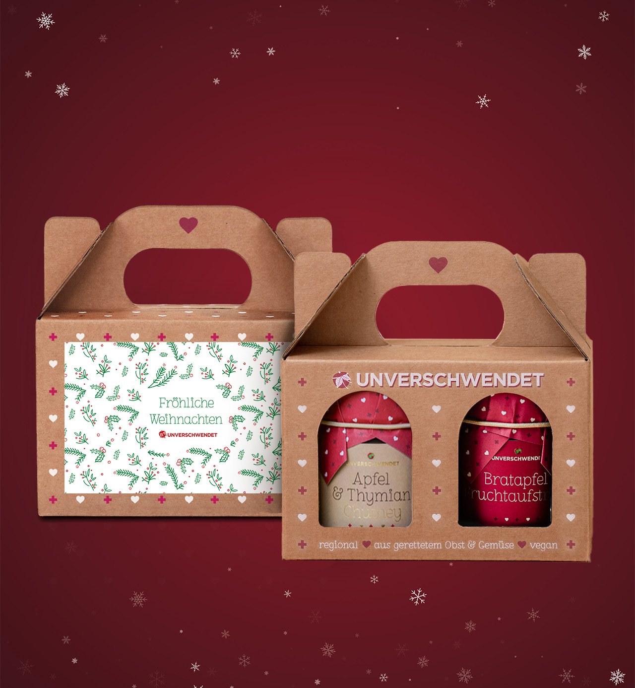 Weihnachtsduett Apfel rot-grün-weiß Weihnachtsduett Apfel rot-grün-weiß