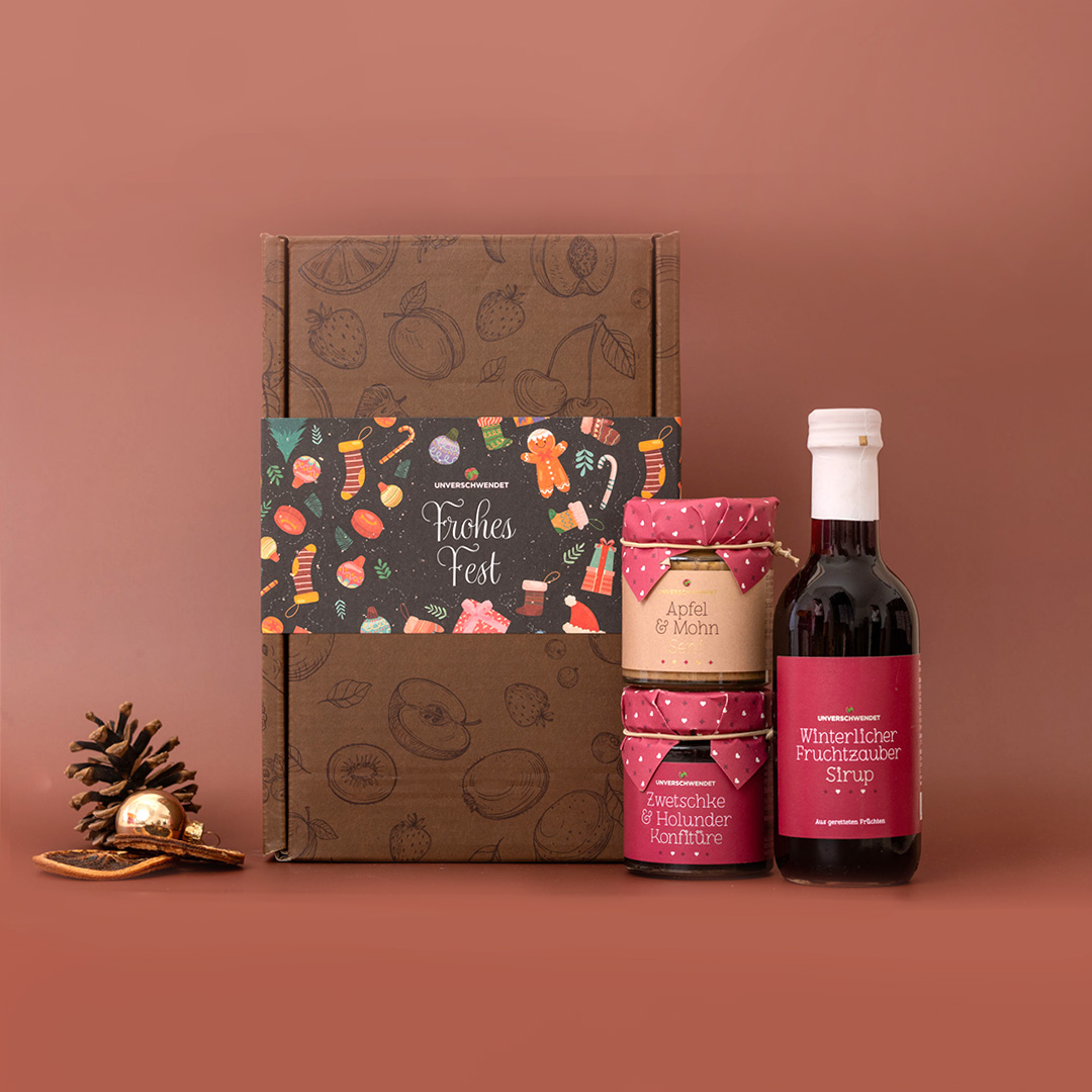 Geschenkkarton Feine Mischung Weihnachten Wimmelbild
