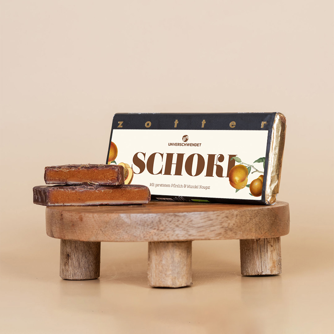 BIO Schokolade Pfirsich & Mandel Nougat BIO Schokolade Pfirsich & Mandel Nougat
